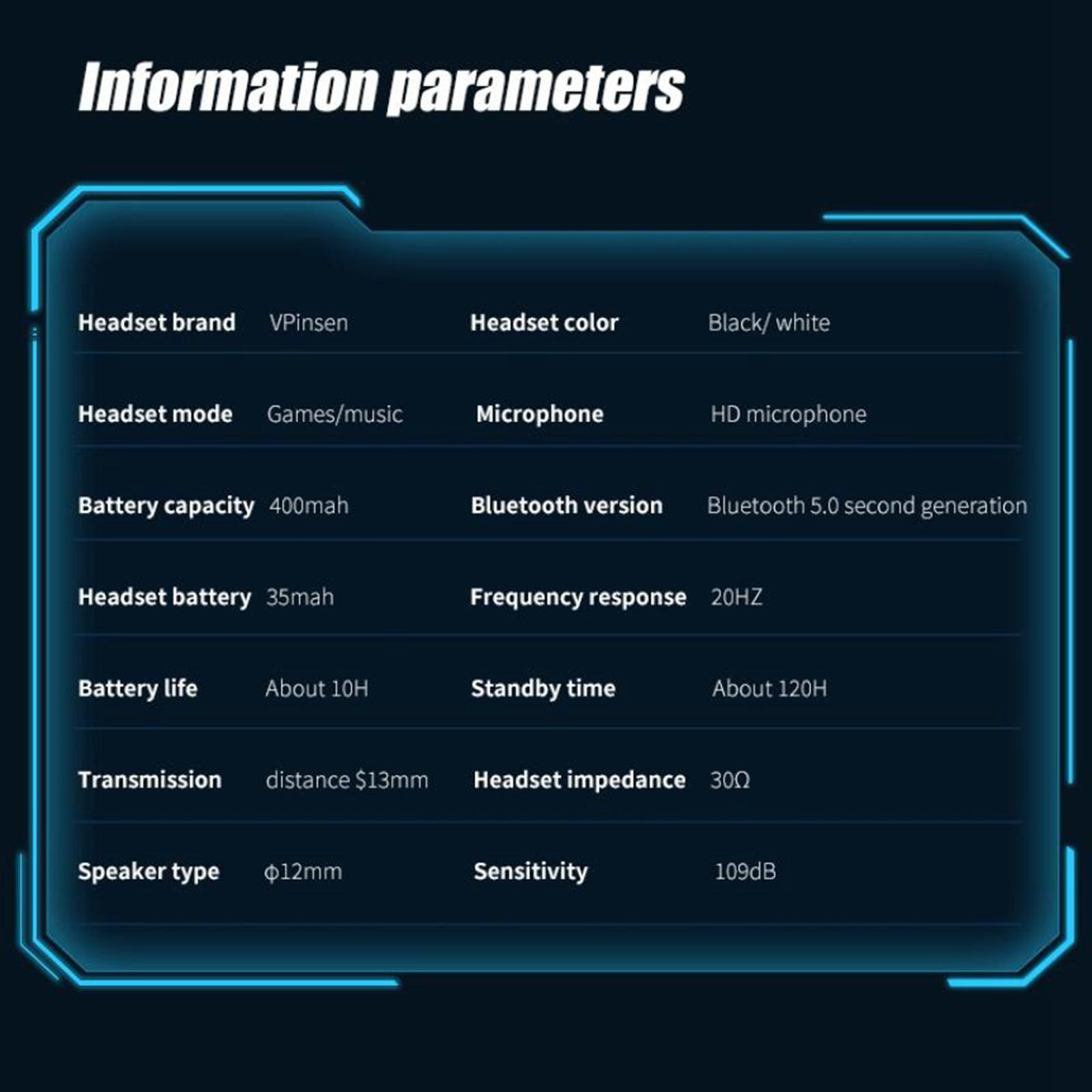 P30 Bluetooth 5.1 True Wireless Earbuds with Wireless Charging Case TWS Stereo Headphones Built in Mic