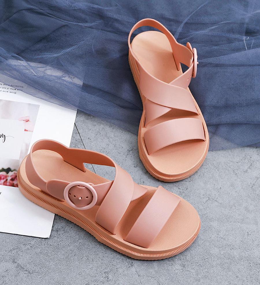 Giày Sandals nữ 3 phân chống nước cao su quai chéo V246