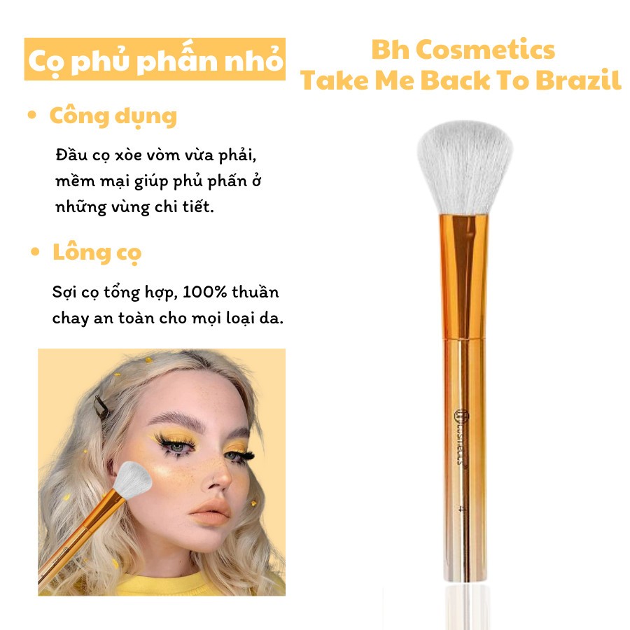 Cọ phấn phủ &amp; phấn má hồng BH COSMETICS take me back to brazil 04