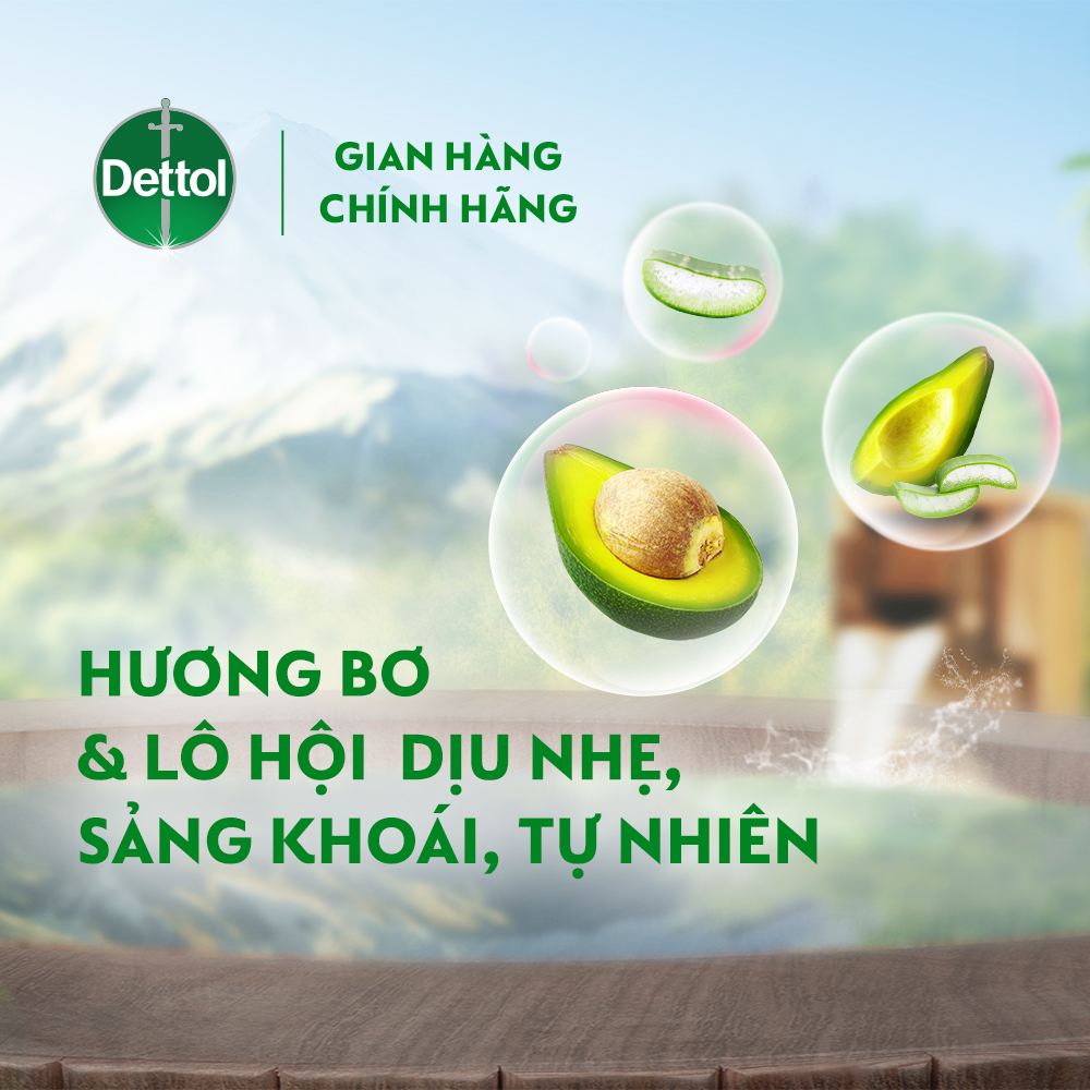 COMBO 2 SỮA TẮM DETTOL ONZEN DƯỠNG ẨM LÔ HỘI & BƠ (950G/CHAI)