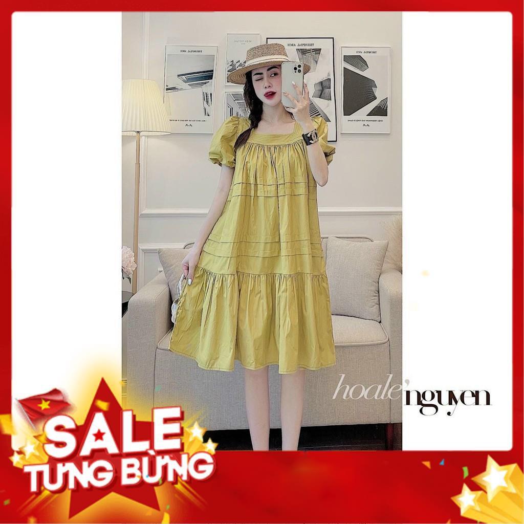 Váy bầu cao cấp 2021đầm bầu chất lụa Hàn nhập khẩu cao cấpthoáng mát vô cùng️thiết kế chanh xả, Free size