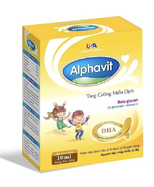 Siro tăng sức đề kháng tăng cường miễn dịch Alphavit giúp bé khỏe mạnh ăn ngủ ngon hộp 20 ống x 10ml