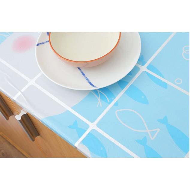 Decal dán bếp tráng nhôm cách nhiệt - mèo trắng Happy Time