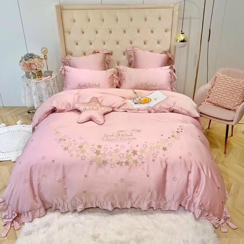 Bộ lụa thêu hoạ tiết ngôi sao 7 món