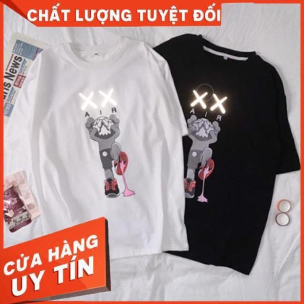 Áo Thun Tay Lỡ ️ in hình Kaws Singum phản quang Unisex
