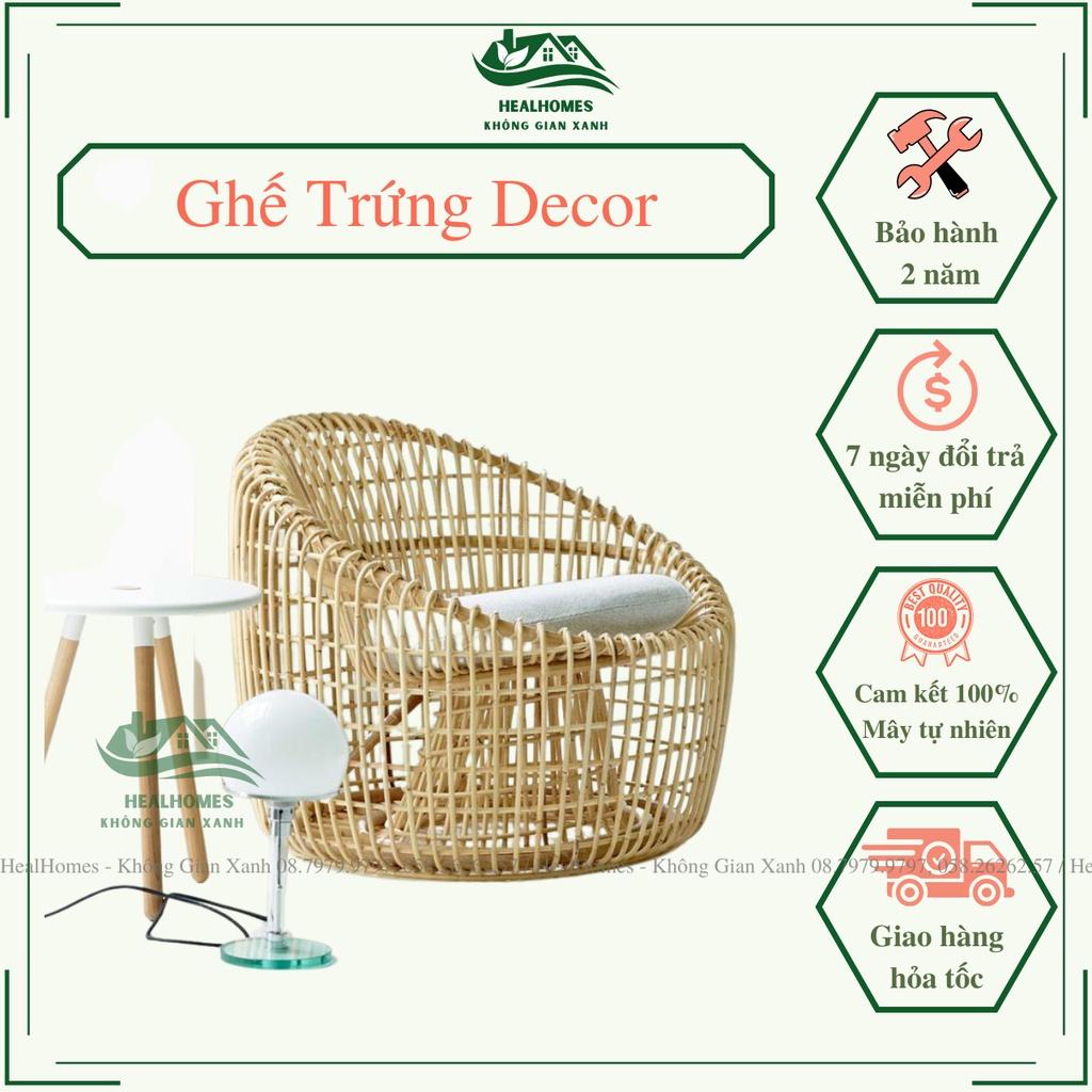 GHẾ TRỨNG DECOR Chịu Tải ghế 200Kg, Dùng Đọc Sách, Thư Giãn / HealHomes – Không Gian Xanh