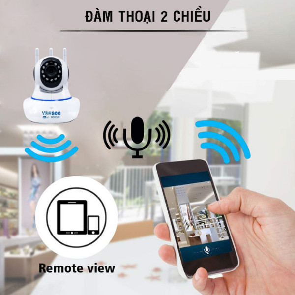 Camera wifi trong nhà Yoosee 2.0 Full HD, 3 râu, xoay 360 độ , tương tác 2 chiều, hỗ trợ thẻ nhớ lên đến 128G, cảnh báo chuyển động – Hàng nhập khẩu