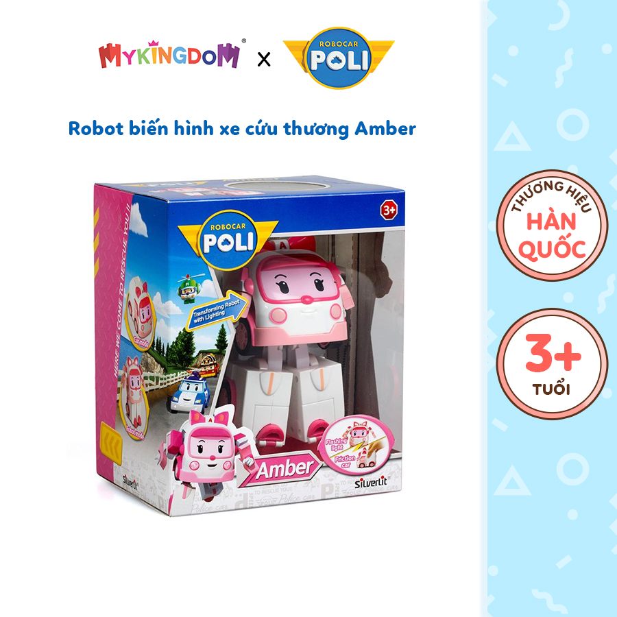 Đồ Chơi Robot Biến Hình Xe Cứu Thương Amber Có Chạy Trớn &amp; Ánh Sáng ROBOCAR POLI 83095