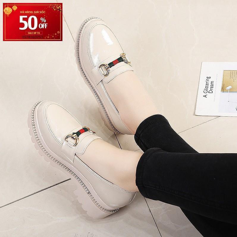 Giày sneaker tăng chiều cao nữ 5cm S1092 (Kem)