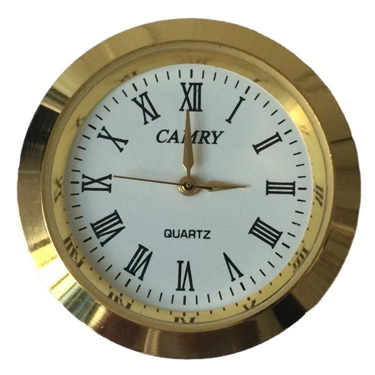 Mặt đồng hồ để bàn Camry đường kính 3.7cm màu VÀNG dùng để gắn đồng hồ để bàn pha lê, đồng hồ để bàn gỗ, đồng hồ decor