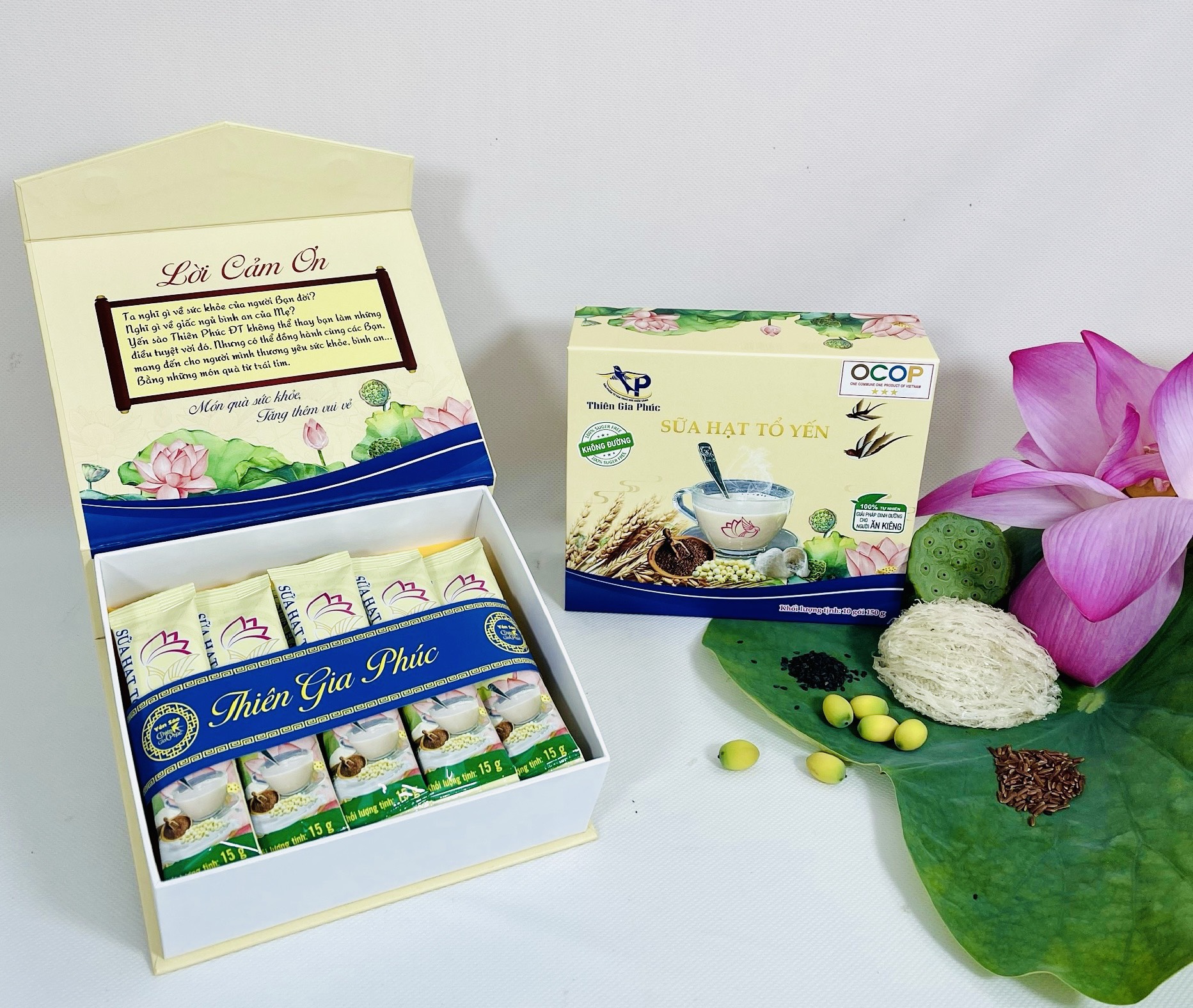 Sữa hạt tổ yến Thiên Gia Phúc 150g 10 gói (Hộp cứng)