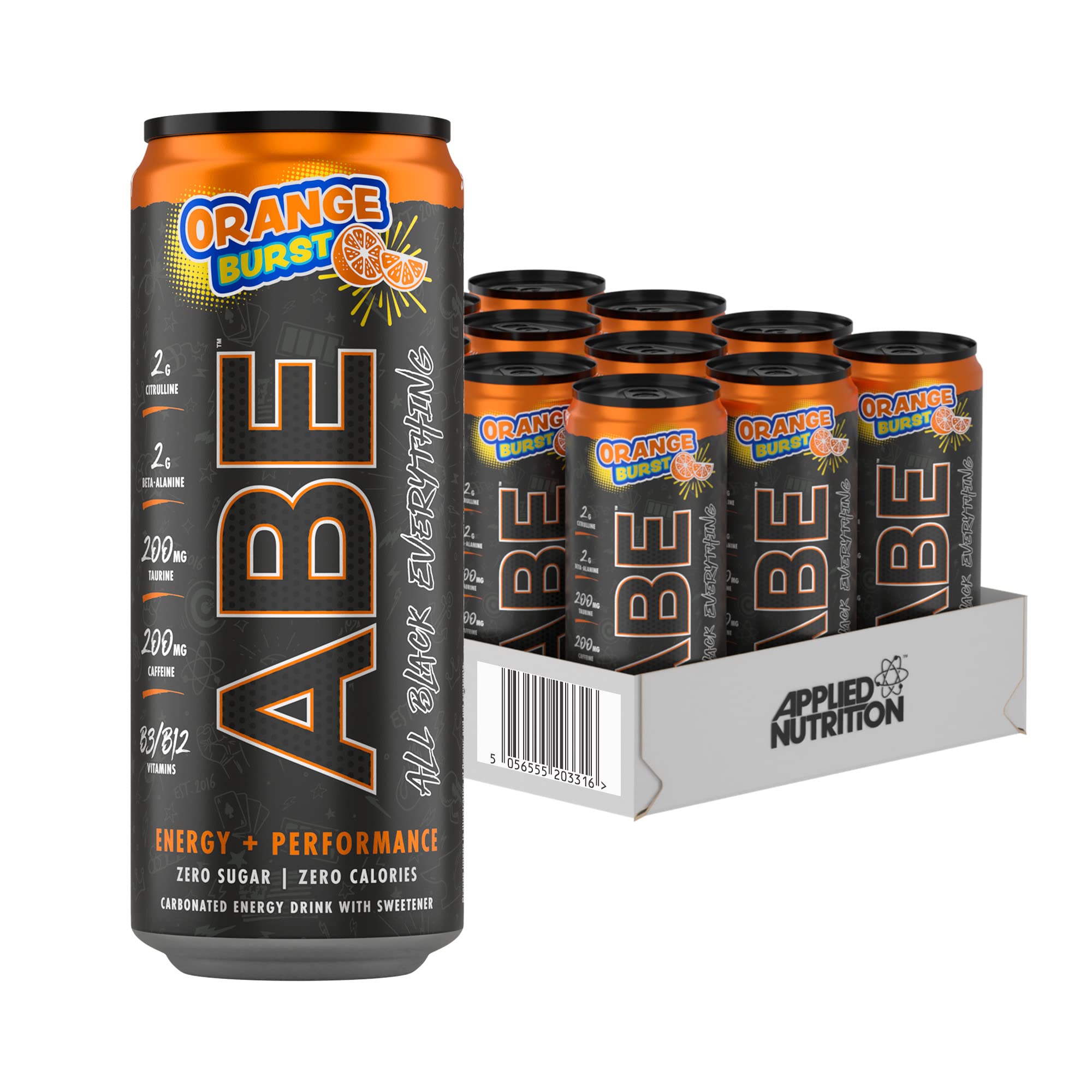 PREWORKOUT ABE ENERGY (1 LON 330ML) NƯỚC TĂNG NĂNG LƯỢNG SUỐT BUỔI TẬP KHÔNG ĐƯỜNG BỔ SUNG CITRULLINE BETA ALANINE & CAFFEIN 