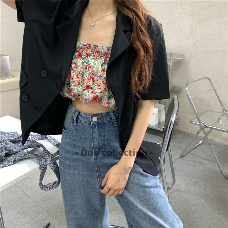 Áo Blazer Tay Ngắn Dáng Rộng Trơn Phong Cách Hàn Quốc - Mã TA012