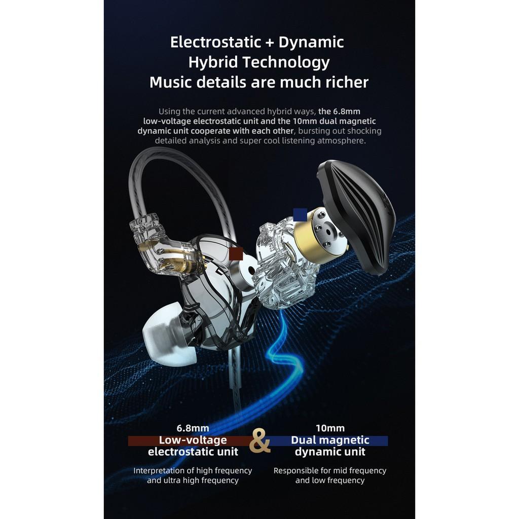 Tai nghe nhét tai KZ ZEX hỗ trợ âm thanh HIFI chống ồn tiện dụng chất lượng cao