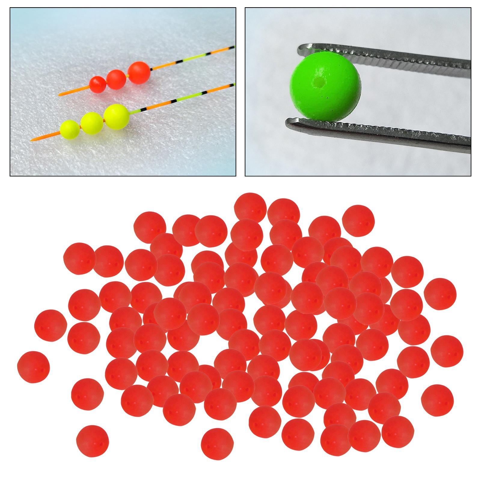 100 Pieces Portable Fishing Indicator Ball Bobber Fishing Tool Bite Red