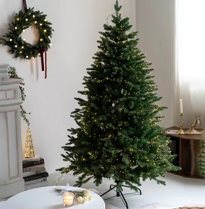 Cây thông cao cấp có gắn sẵn đèn C9 trang trí noel, giáng sinh