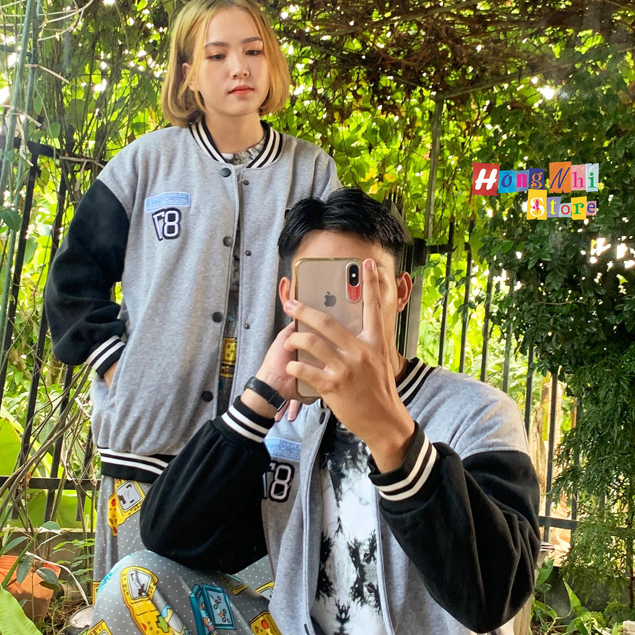 Áo Khoác Bomber Thêu Hoa 87 Viền Cổ Ulzzang Unisex Dáng Rộng Nam Nữ - MM