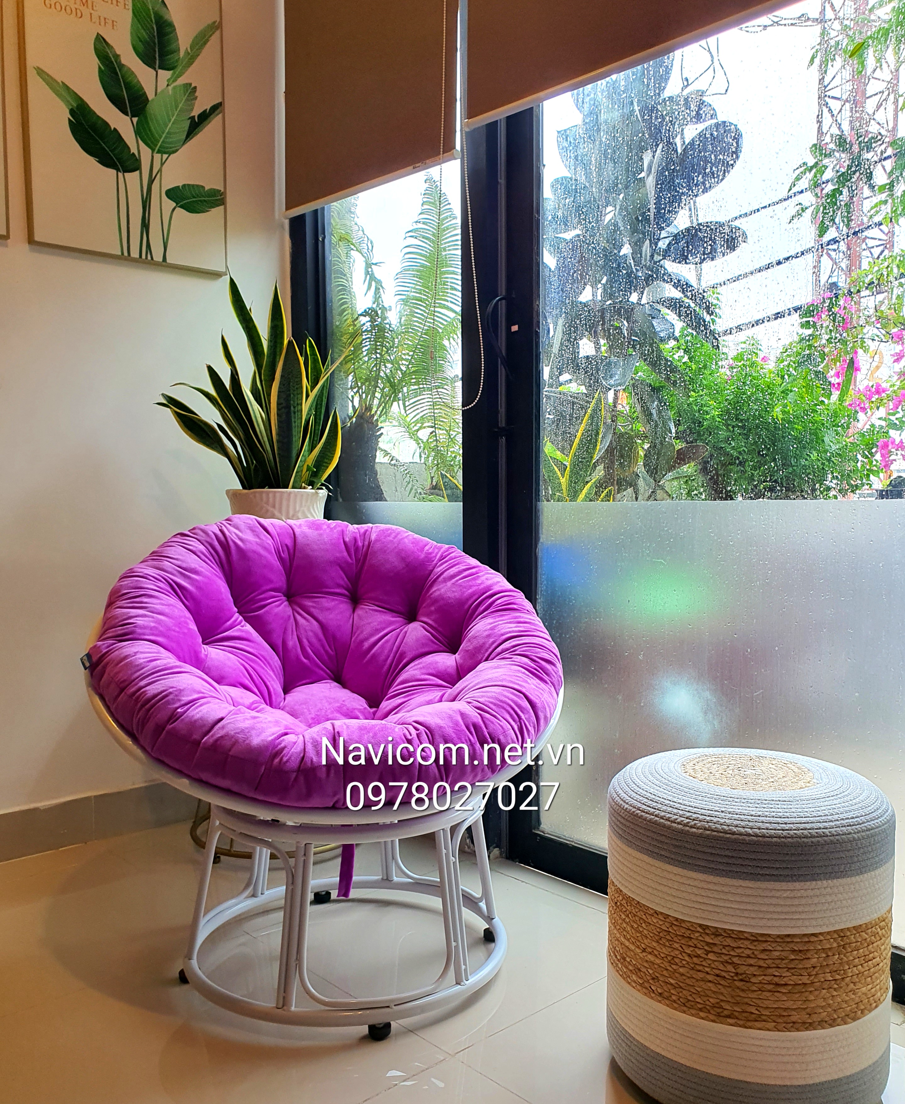 Ghế thư giãn papasan size 90 (khung sắt)