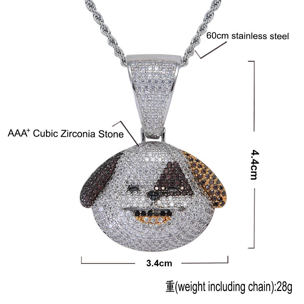 Hip Hop Pendant Dog Head Necklace Pendant Jewel Gift For Rapper