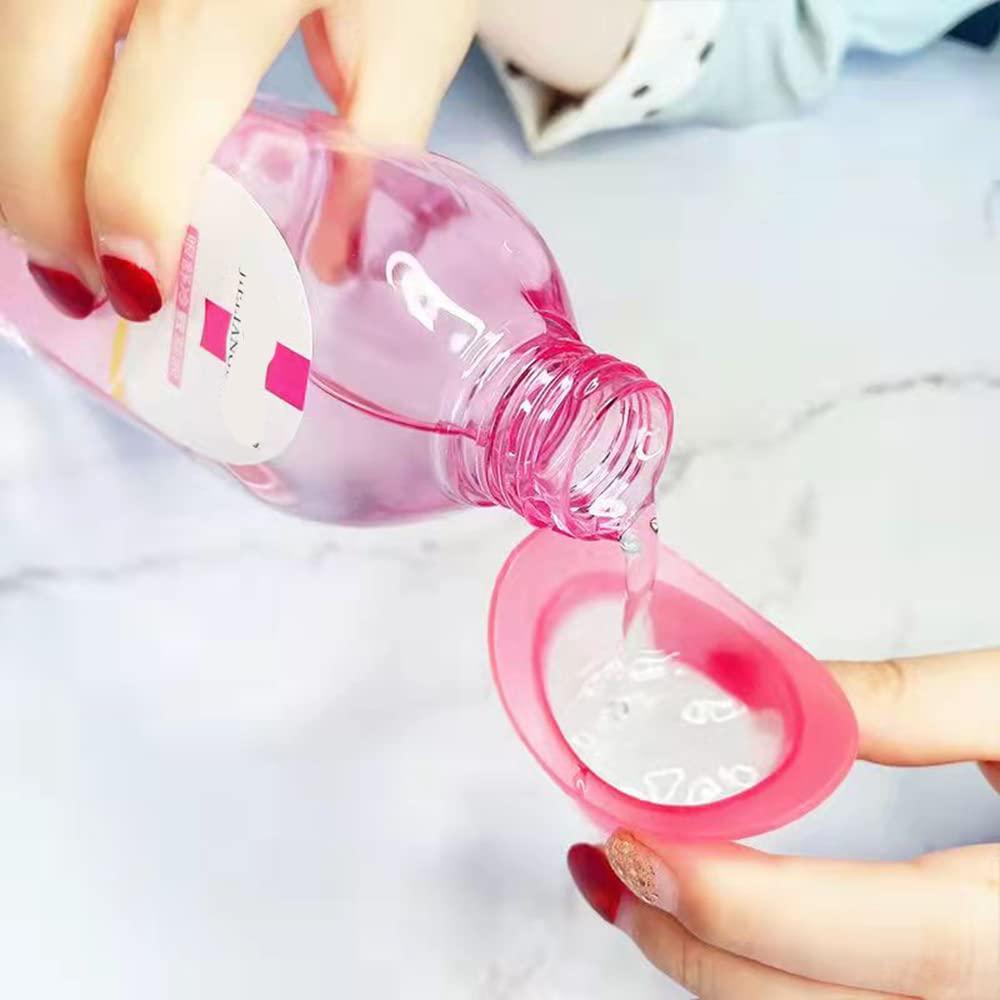 4PCS Silicone Eye Cup để làm sạch mắt hiệu quả trong suốt với hộp đựng lưu trữ ， cốc rửa mắt （đỏ+xanh