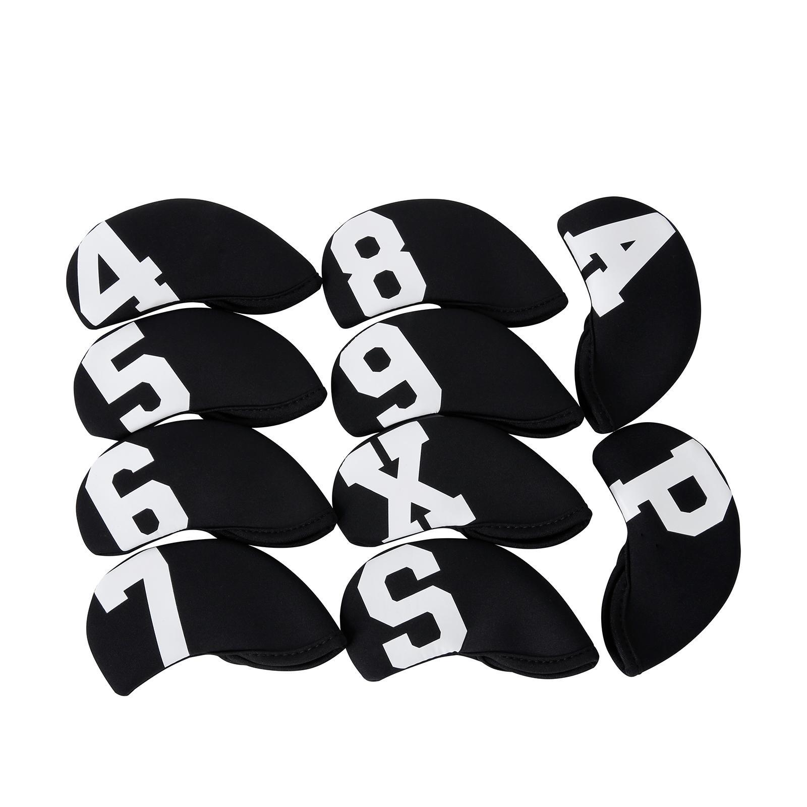 10Pcs Golf Iron Covers Set, Iron putter Club Head Covers for Golf Accessory