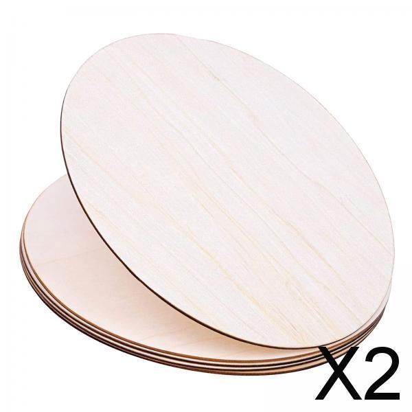 2x5Pcs 12Inch Wood Circles Unfinished Rounds Blank Slices Wooden Cutout Slices