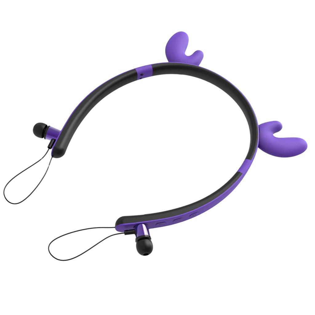 Bluetooth Headset,Lightweight Bluetooth Headphones for Sports Exercise, Noise Cancelling Stereo Neckband Wireless Headset Purple