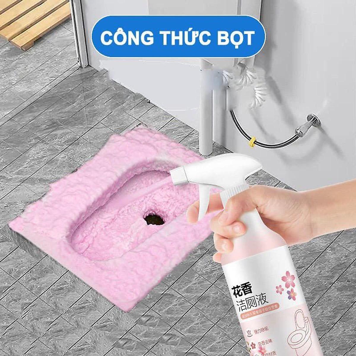 Chai Xịt Tẩy Rửa Vệ Sinh Bồn Cầu Cực Mạnh Hương Nước Hoa Anh Đào, Khử Khuẩn, Siêu Sạch Không Độc Hại 500ml