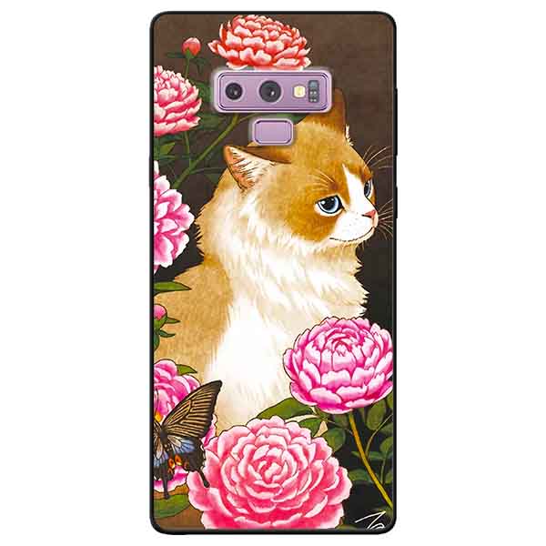 Ốp lưng in cho Samsung Note 9 Mẫu Mèo Và Hoa