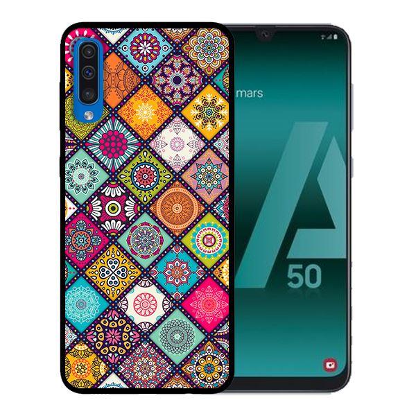 Ốp lưng in cho Samsung Galaxy A7 2018 mẫu Họa Tiết Ô Vuông - Hàng chính hãng