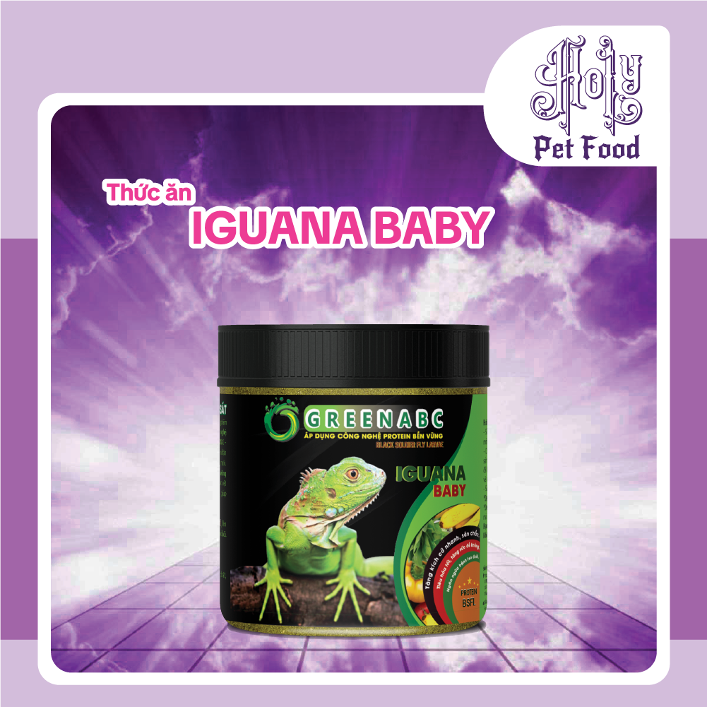 Thức ăn Iguana Baby, Rồng Nam Mỹ baby từ mới nở đến 9x - Tiêu hóa tốt, lột da thường xuyên, lên màu đẹp - hộp 230g