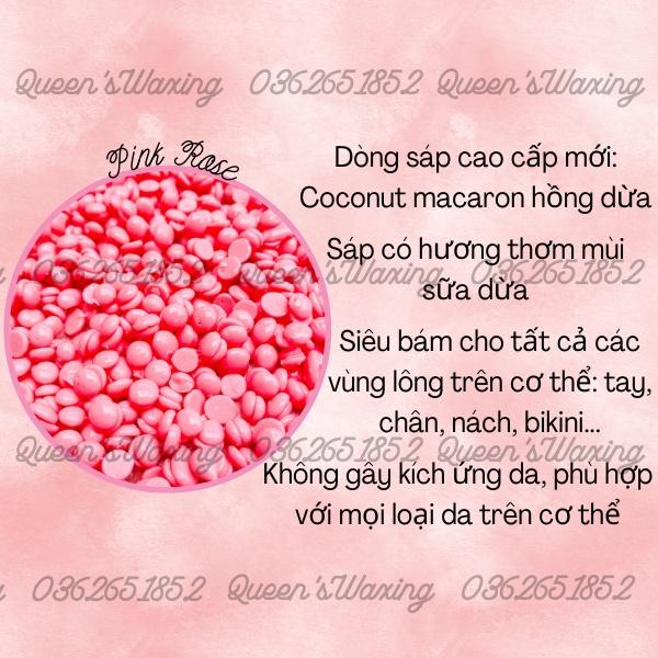 Sáp wax lông cao cấp mới COCONUT MACARON WAX siêu bám lông + tặng kèm que wax