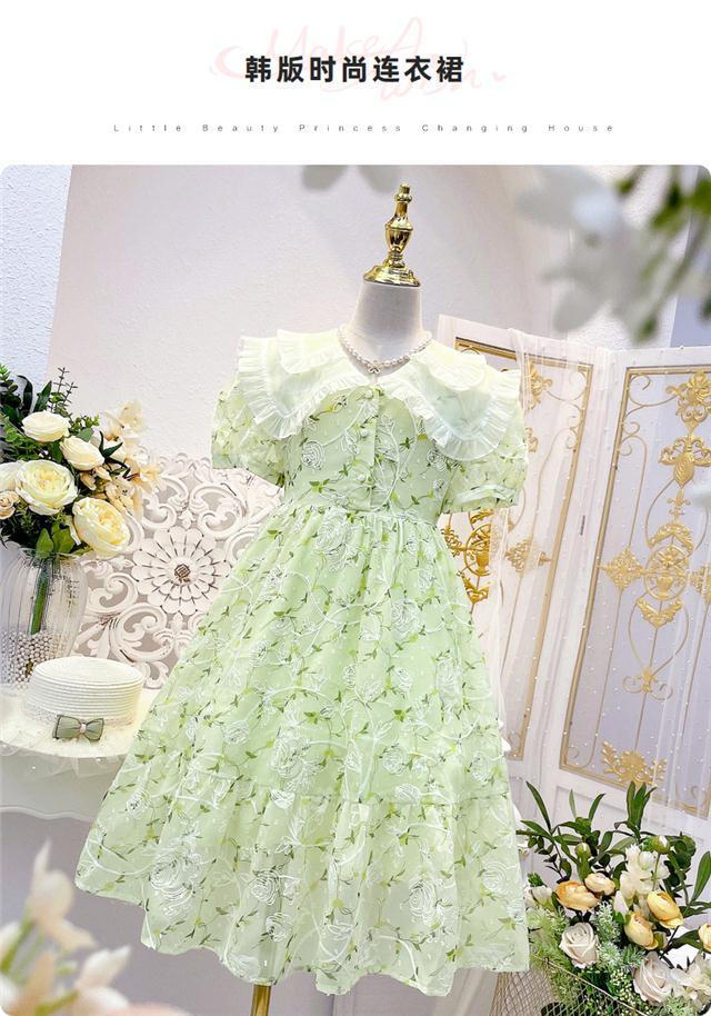 DONGSHOP HOT Cô gái mảnh hoa đầm 2022 mùa hè trẻ em công chúa váy cô gái tây váy đầm bé chiffon đầm