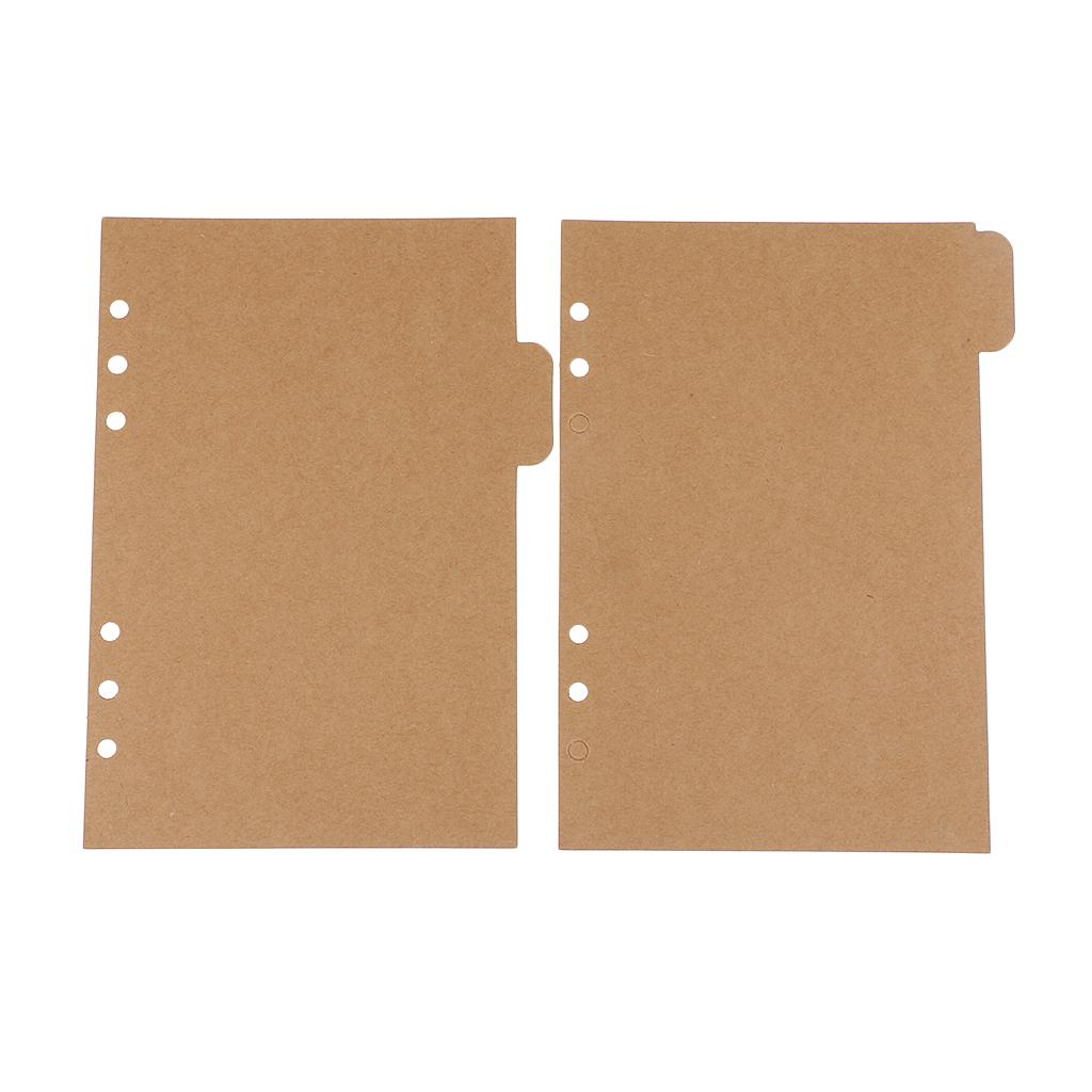 2x5 Piece A5 Kraft Tabbed Paper Planner Notebook Divider Index Page Brown