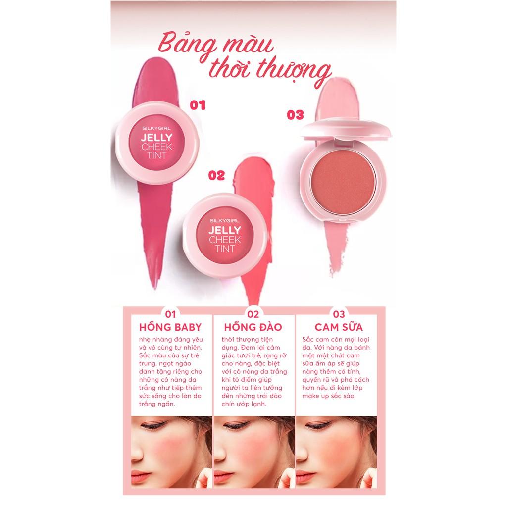 Má Hồng Dạng Thạch Mềm Mịn Lâu Trôi Silkygirl Jelly Cheek Tint 3g