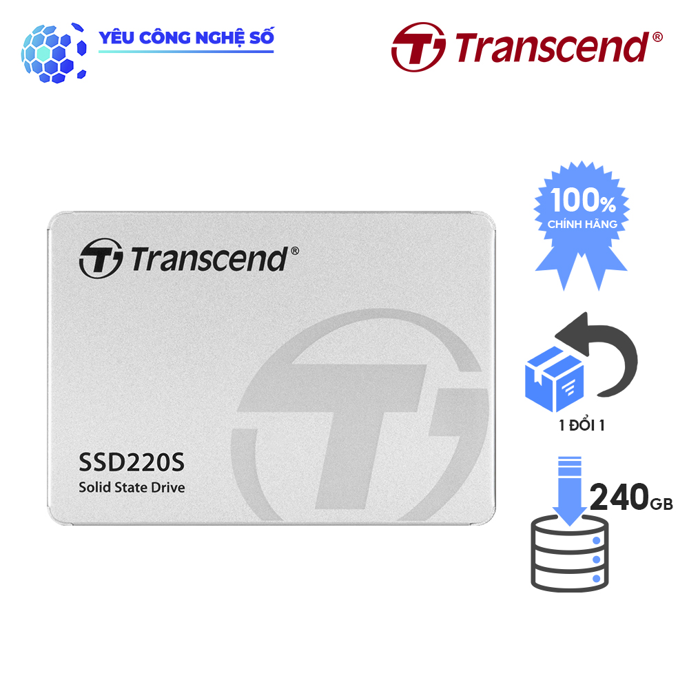 Ổ cứng gắn trong Transcend SSD 220S SATA 3 2.5 inch - Hàng Chính Hãng