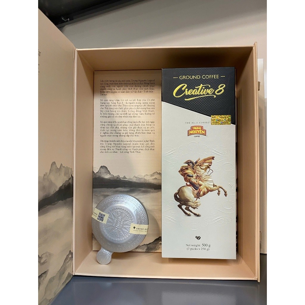 Hộp Quà Tặng Giàu Có Trung Nguyên Legend- Arabica Robusta- 500gr Cà phê- Pha phin