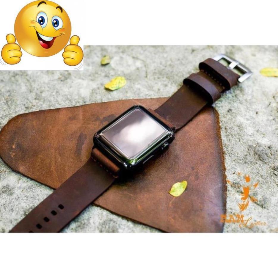 DÂY DÀNH CHO APPLE WATCH DA BÒ NÂU ĐẤT – RAM SIMPLE 1 CỰC CHẤT-ĐỦ SIZE 38/40, 42/44 .