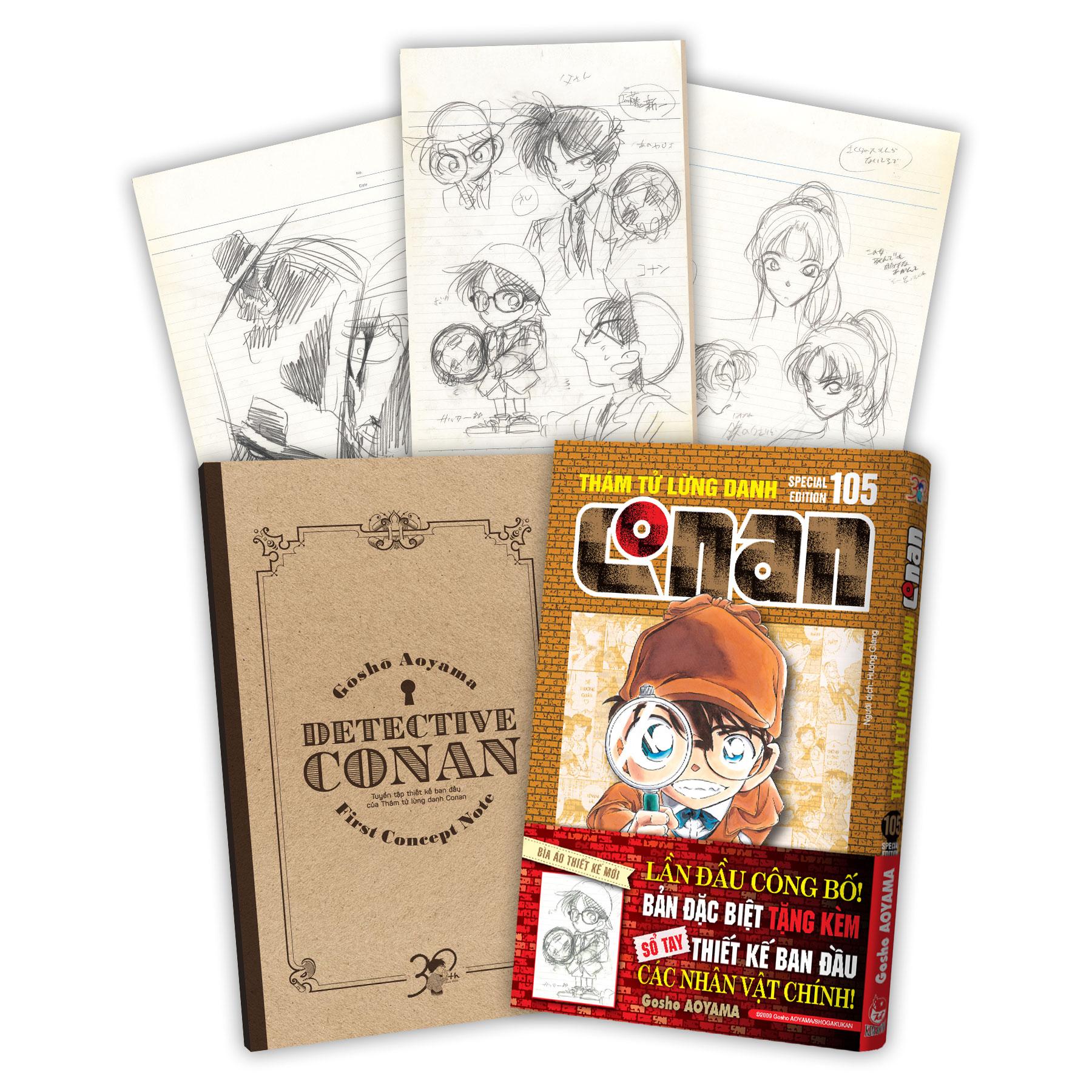 Sách - Thám Tử Lừng Danh Conan - Tập 105 - Bản Đặc Biệt - Tặng Kèm Sổ Tay Thiết Kế Tạo Hình Nhân Vật