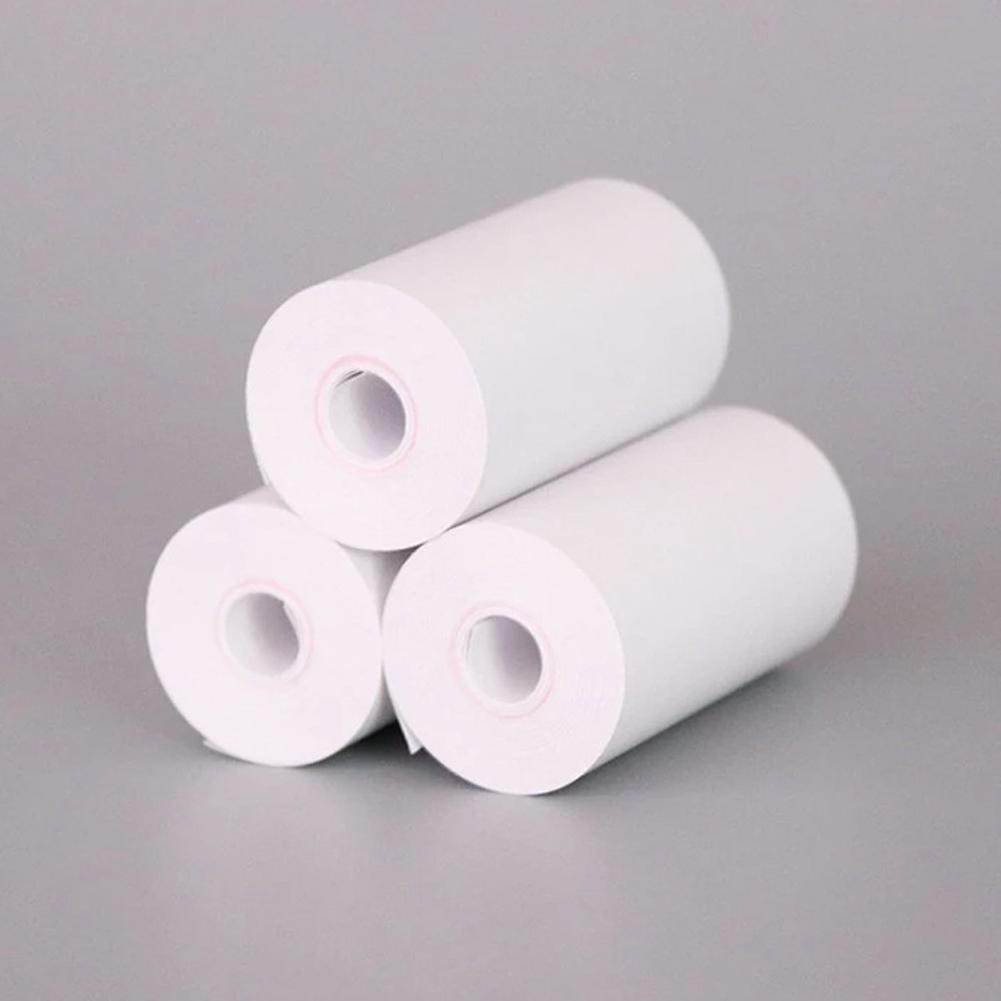 10 Rolls White Blank Thermal Paper Roll 57x25mm/2.17x0.98in Photo Picture Receipt Memo Printing Compatible with Pocket