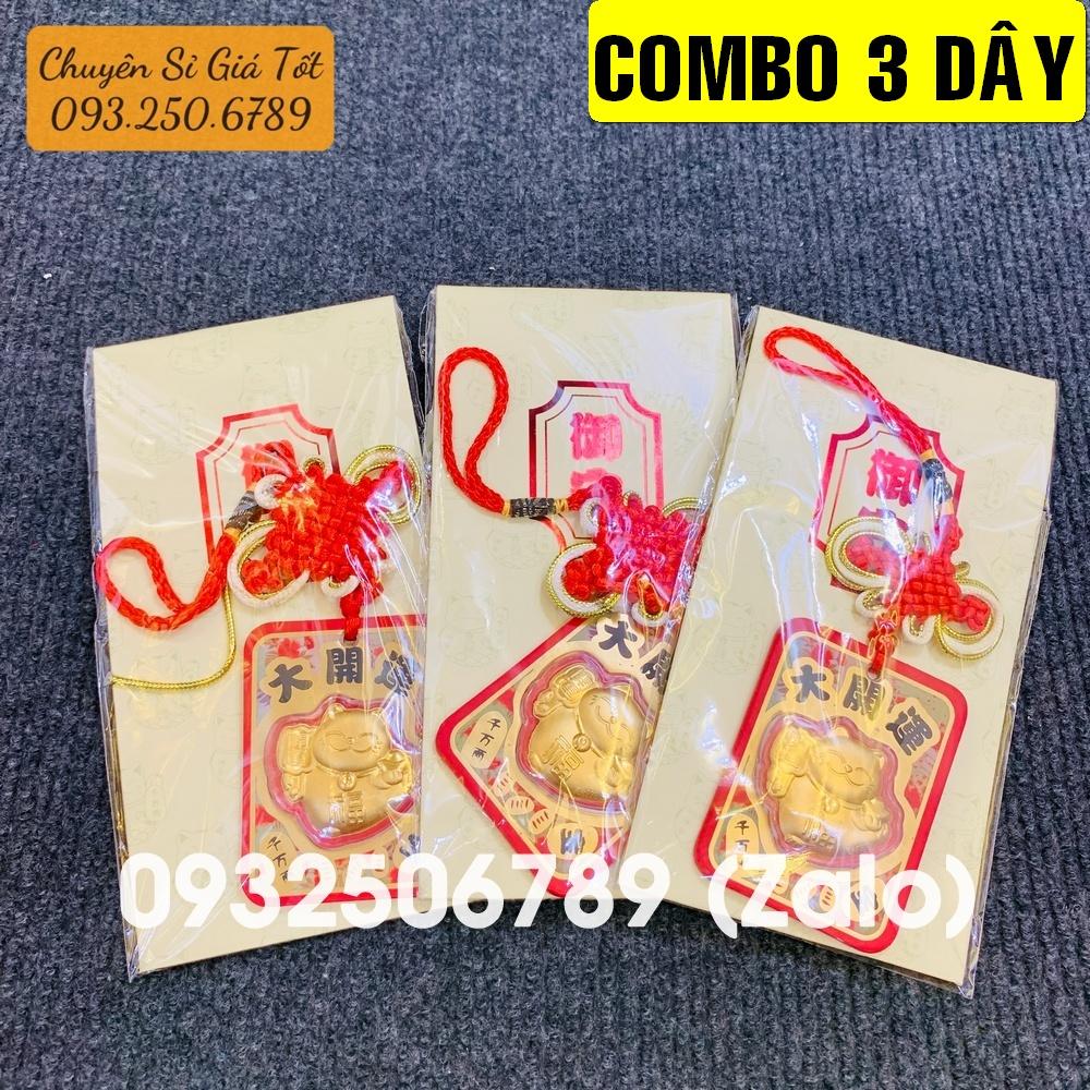 03 Dây Treo Mèo Thần Tài Mạ Vàng Đại Cát Chiêu Rước Tài Lộc Kèm Bao Lì Xì Treo Xe Treo Nhà Cửa, Tiền lì xì tết 2023 , NELI