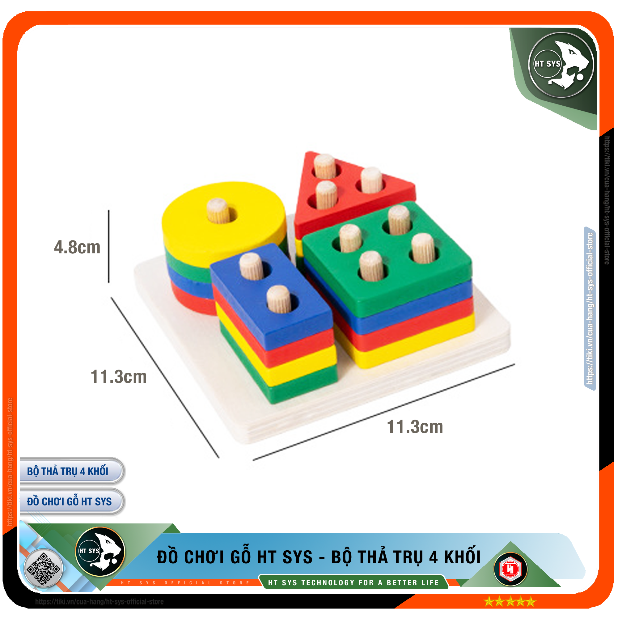 Combo 6 Món Đồ Chơi Gỗ Phát Triển Trí Tuệ Cho Bé - Chất Liệu Gỗ An Toàn - Đồ Chơi Gỗ HT SYS - Hàng Chính Hãng