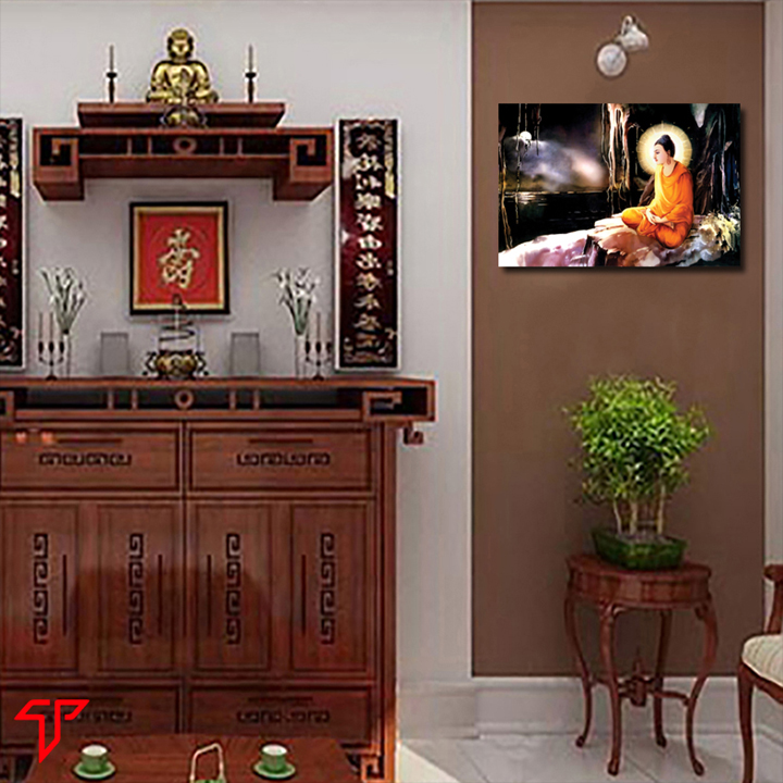 Hình phật treo tường trang trí nơi thờ cúng mẫu phật tổ như lai, thích ca mâu ni phật, Tranh Phật Giáo Thích Ca Mâu Ni Phật 3001