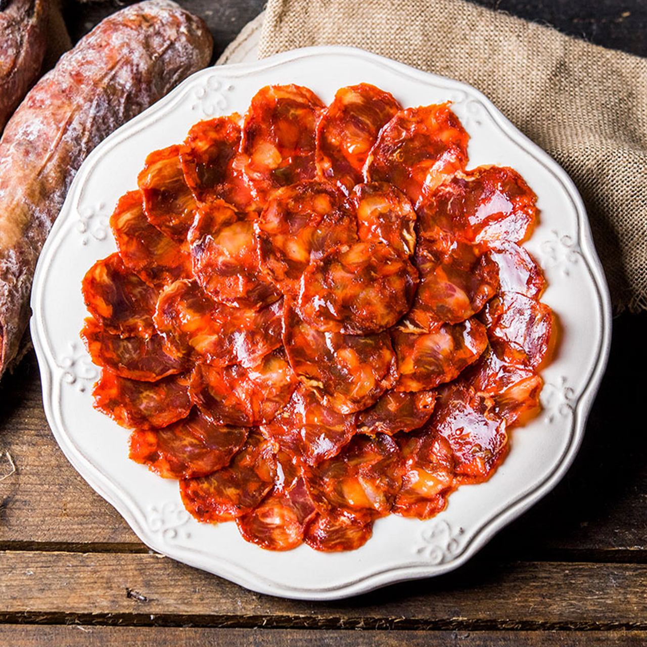 Xúc xích Iberico Cebo - Chorizo muối cắt lát