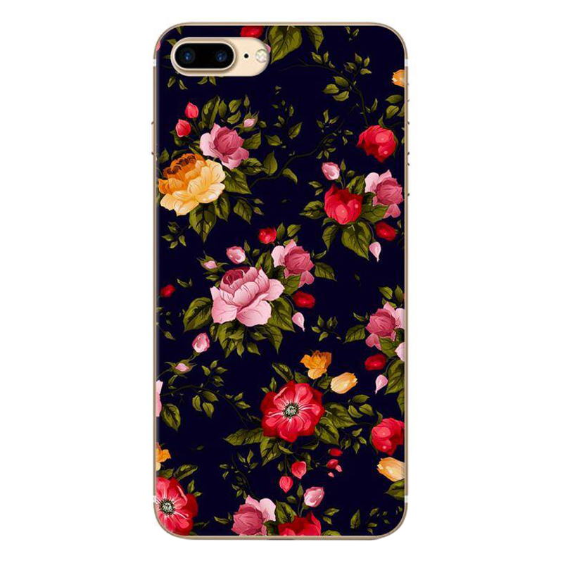Ốp Lưng Dành Cho iPhone 7 Plus / 8 Plus Hoa Nền Đen