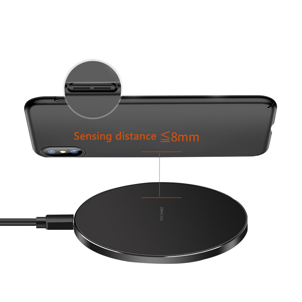 Tấm Sạc Không Dây Tròn QI Có Chỉ Báo Cho Điện Thoại Di Động