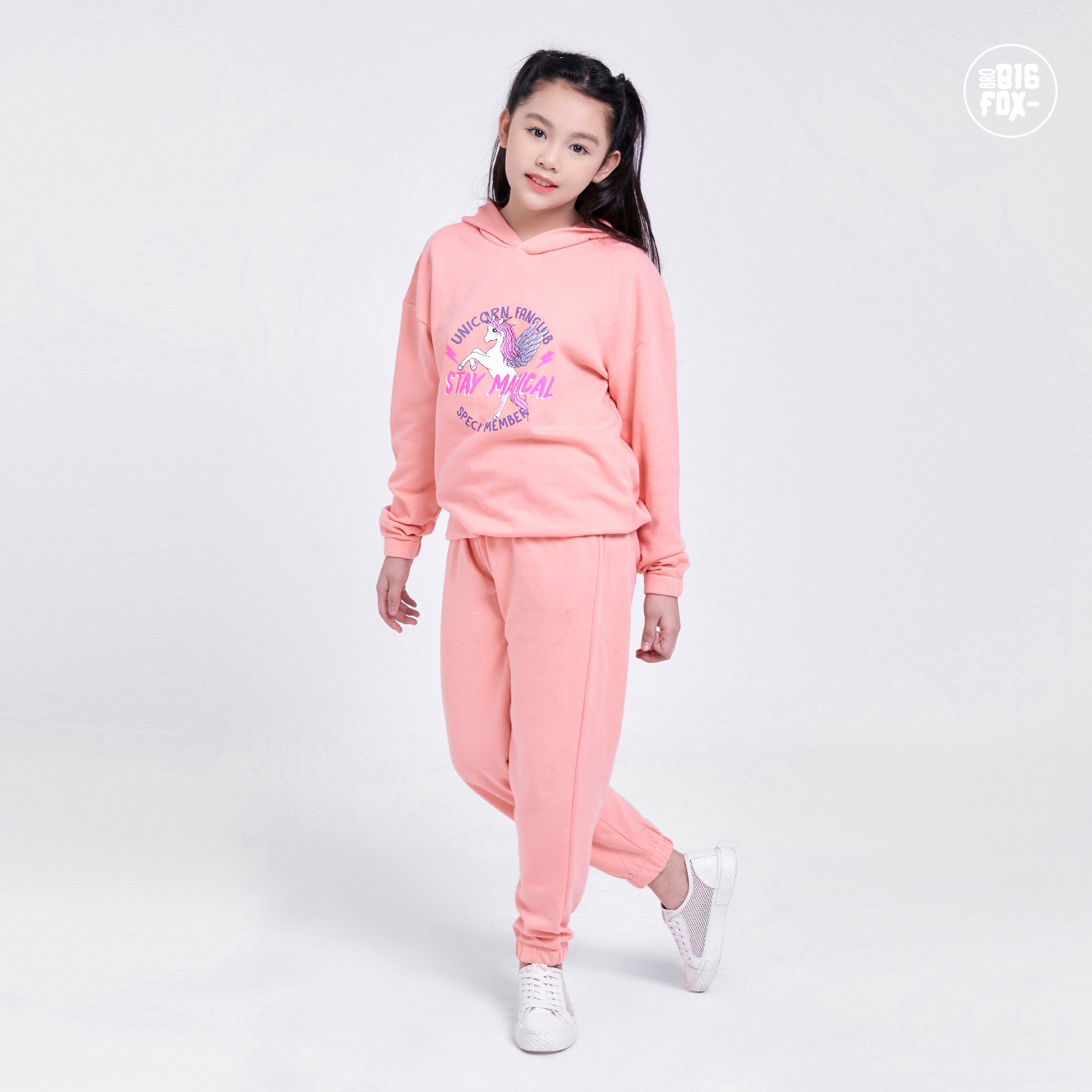 Bộ bé gái BIGFOX - MISS MEOW thu đông size đại, bộ dài tay cho bé phong cách Hàn Quốc in Ngựa STAY MAGICAL 26 - 50 kg