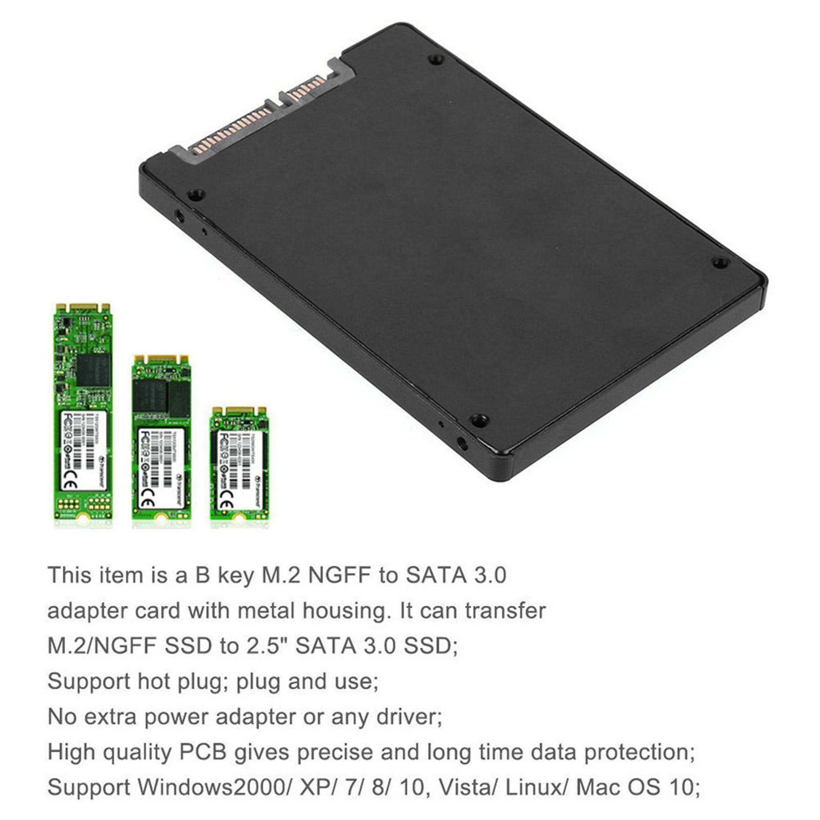 M.2 NGFF SATA to USB 3.0 Case, Key B/Key B+M Portable, Support NGFF M.2 2280 2260 2242 2230 External Reader