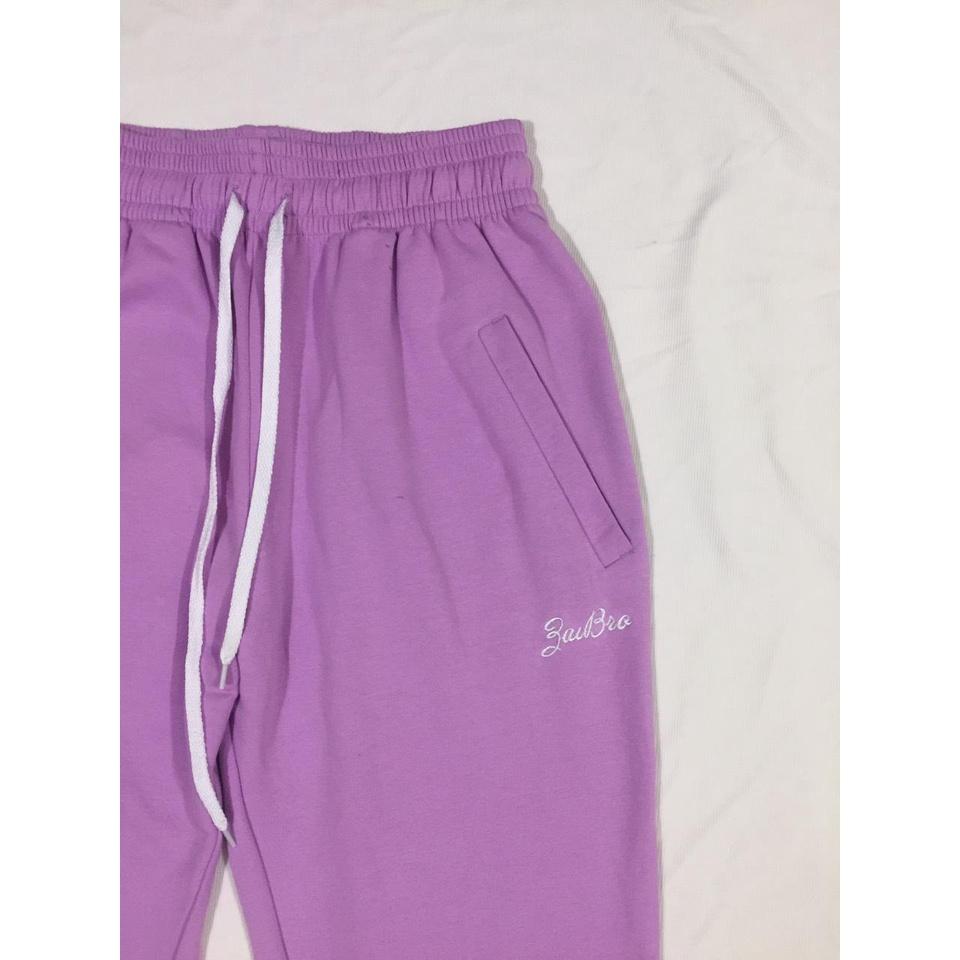 Quần nỉ nữ cotton Jogger sport _ thêu chữ