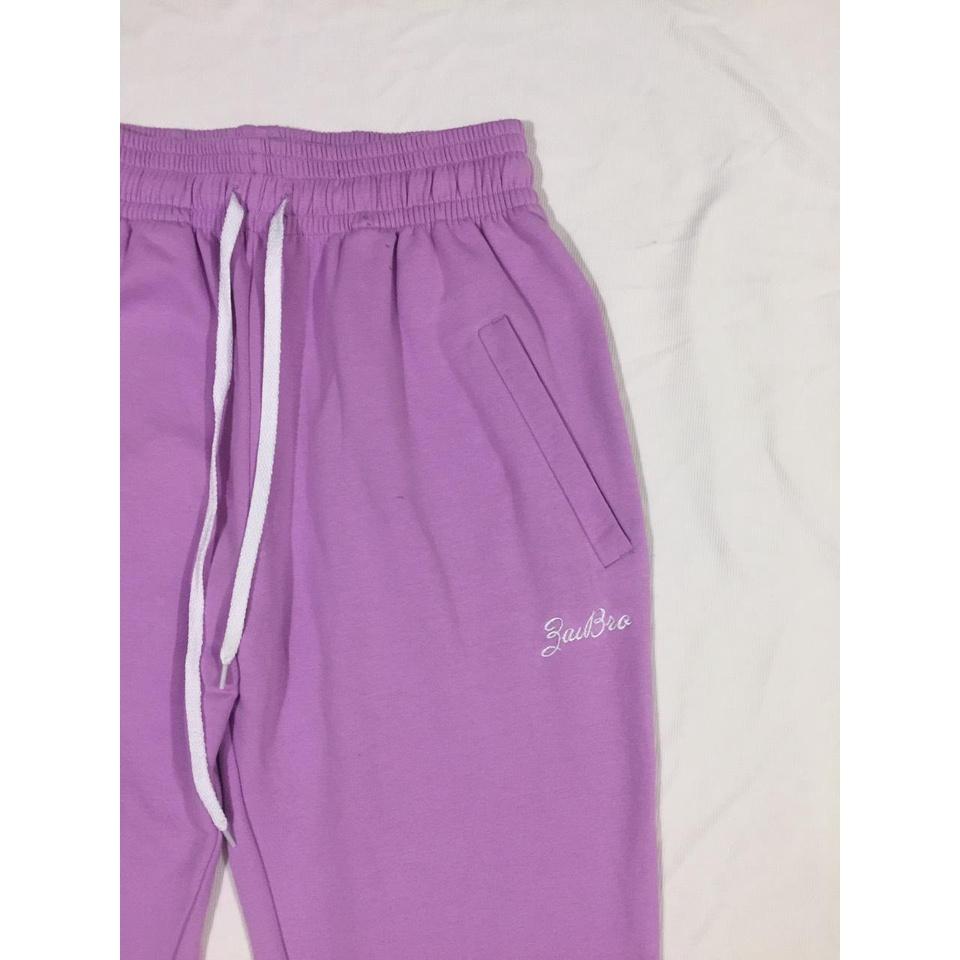 quần nỉ nữ cotton Jogger sport _ thêu chữ